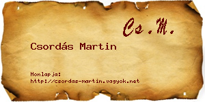 Csordás Martin névjegykártya