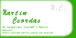 martin csordas business card